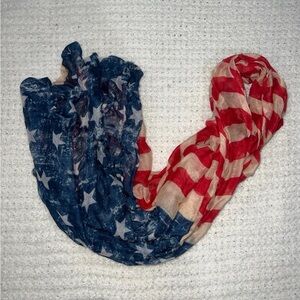 Patriotic Red, White, and Blue American Flag Infinity Scarf